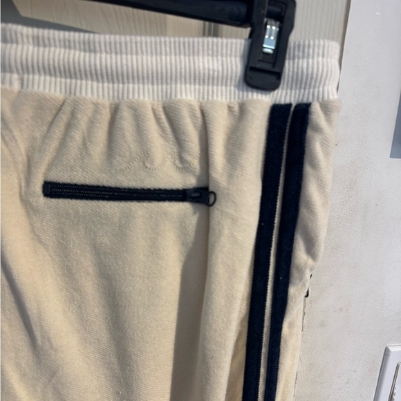 Faherty Richie Jogger Pants CREAM w/ NAVY BLUE Stripes Large - Picture 10 of 14